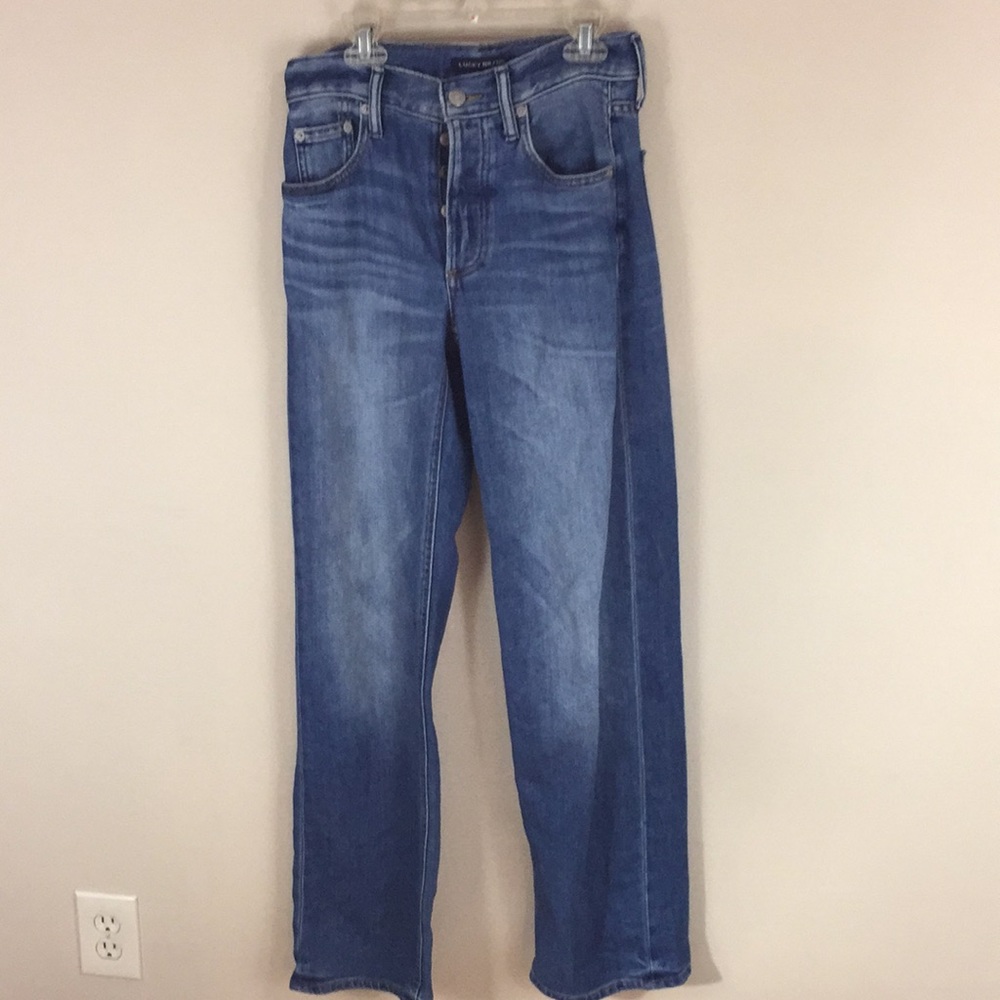 Lucky Brand High Rise Wide Leg Button Front Jeans Size 00/24